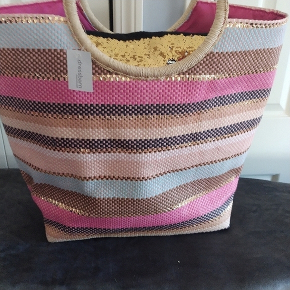 Dress Barn Paper Straw Tote Bag - Picture 4 of 11